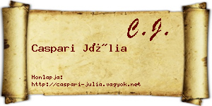 Caspari Júlia névjegykártya